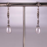Antique style earrings with pearls